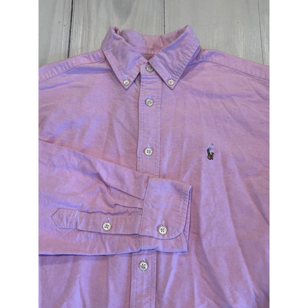 Ralph Lauren Kids Pink Oxford Button Down Shirt Size 12 Long Sleeve Pony Logo